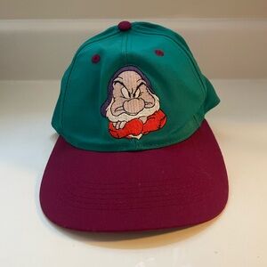 Disney Grumpy Snapback Embroidered Baseball Hat - "Grumpy" on back Youth VTG